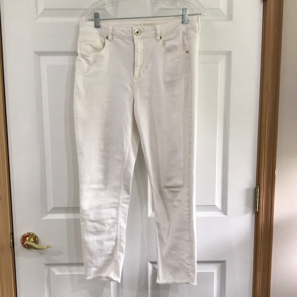 Maurices high rise cream with fringe